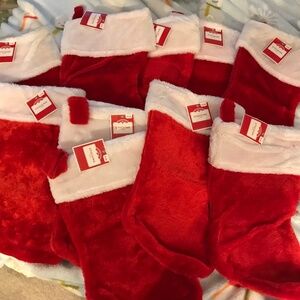 Lot 10 furry Christmas stockings